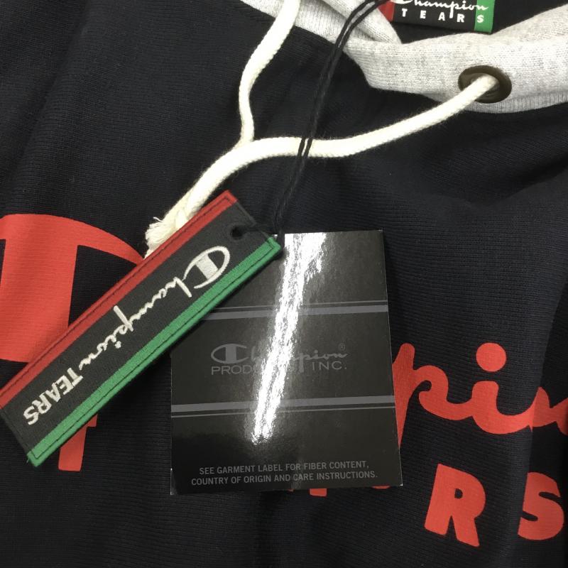 チャンピオン Champion パーカー 長袖 DENIM TEARS デニムティアーズ Reverse Weave リバースウィーブ XXL ロゴ、文字 黒 / ブラック / メンズ USED 古着 中古 10080595
