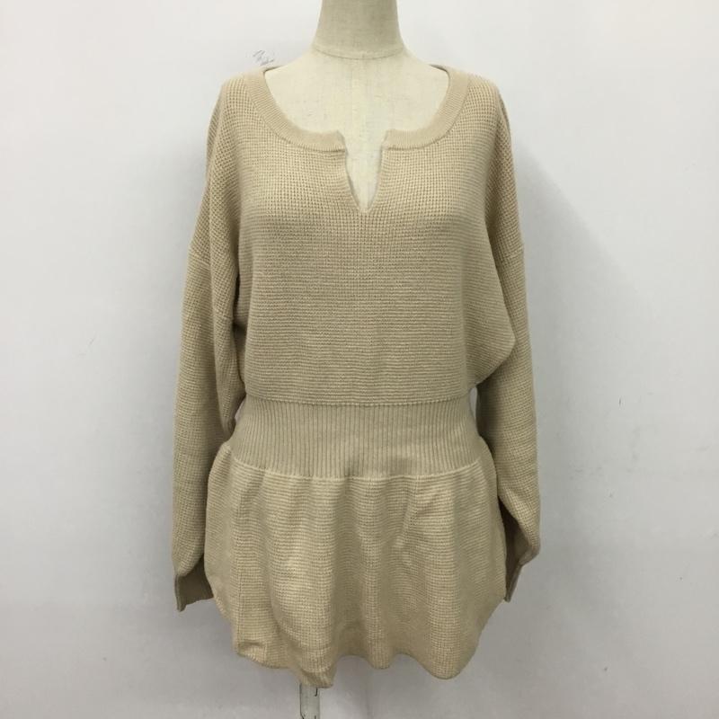 ローリーズファーム LOWRYS FARM ニット、セーター 長袖 FREE 無地 ベージュ / ベージュ / レディース USED 古着 中古 10080805
