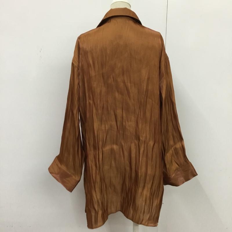 スライ SLY シャツ、ブラウス 長袖 030DSZ30-1180 AURORA SHINY シャツ FREE 無地 茶 / ブラウン / レディース USED 古着 中古 10080875