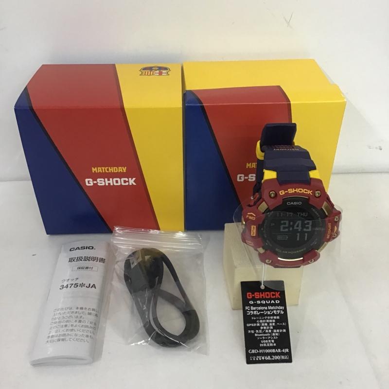 ジーショック G-SHOCK 腕時計 デジタル GBD-H1000BAR FCバルセロナ Matchday 箱有 ロゴ、文字 えんじ / ワインレッド / X 紫 / パープル / X 黄 / イエロー / メンズ USED 古着 中古 10080900