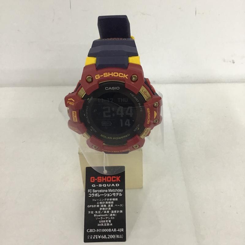 ジーショック G-SHOCK 腕時計 デジタル GBD-H1000BAR FCバルセロナ Matchday 箱有 ロゴ、文字 えんじ / ワインレッド / X 紫 / パープル / X 黄 / イエロー / メンズ USED 古着 中古 10080900