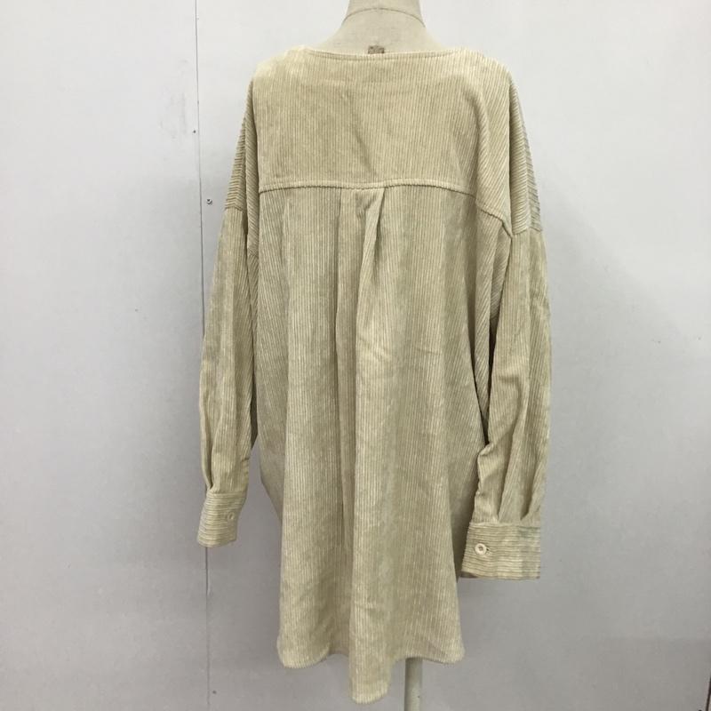 ダブルクローゼット w closet シャツ、ブラウス 長袖 80305005 ノーカラー コーデュロイ M 無地 アイボリー / アイボリー / レディース USED 古着 中古 10080915