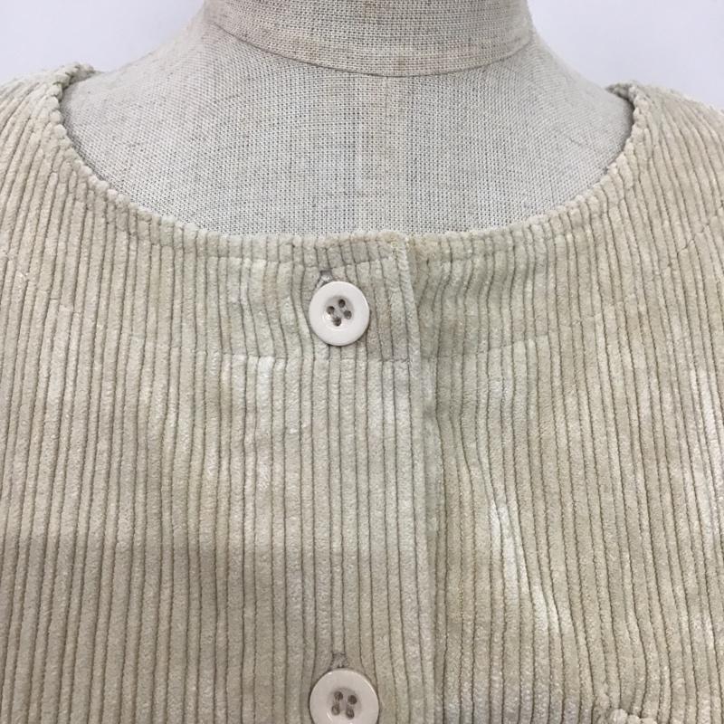 ダブルクローゼット w closet シャツ、ブラウス 長袖 80305005 ノーカラー コーデュロイ M 無地 アイボリー / アイボリー / レディース USED 古着 中古 10080915