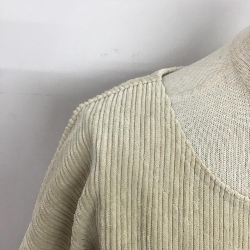 ダブルクローゼット w closet シャツ、ブラウス 長袖 80305005 ノーカラー コーデュロイ M 無地 アイボリー / アイボリー / レディース USED 古着 中古 10080915