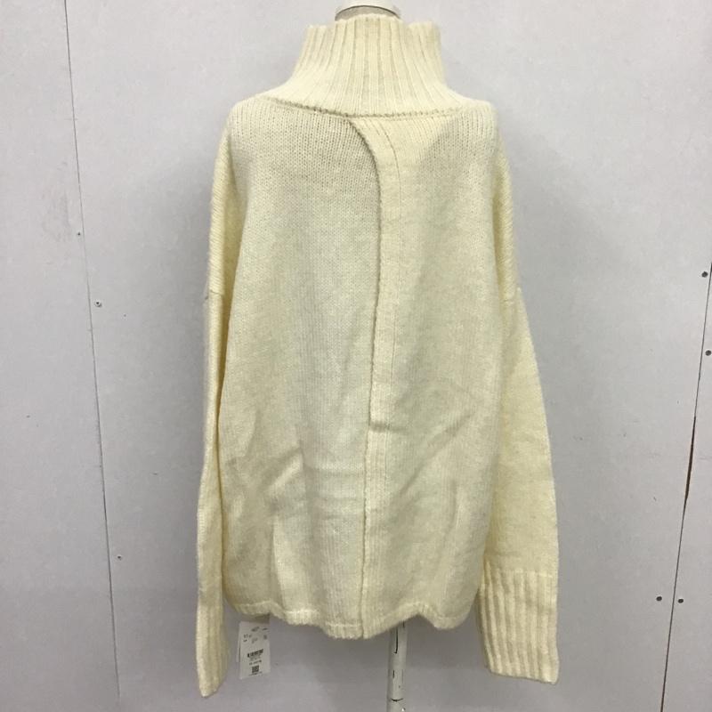 ローリーズファーム LOWRYS FARM ニット、セーター 長袖 タグ付 3GカサネスリットP0 FREE 無地 白 / ホワイト / レディース USED 古着 中古 10080945