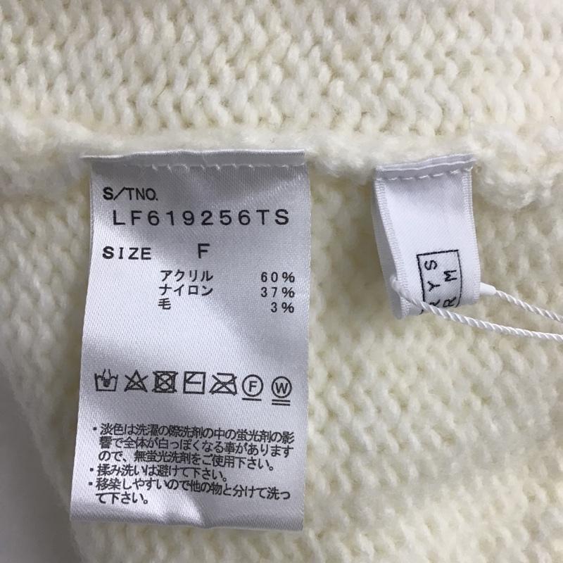 ローリーズファーム LOWRYS FARM ニット、セーター 長袖 タグ付 3GカサネスリットP0 FREE 無地 白 / ホワイト / レディース USED 古着 中古 10080945