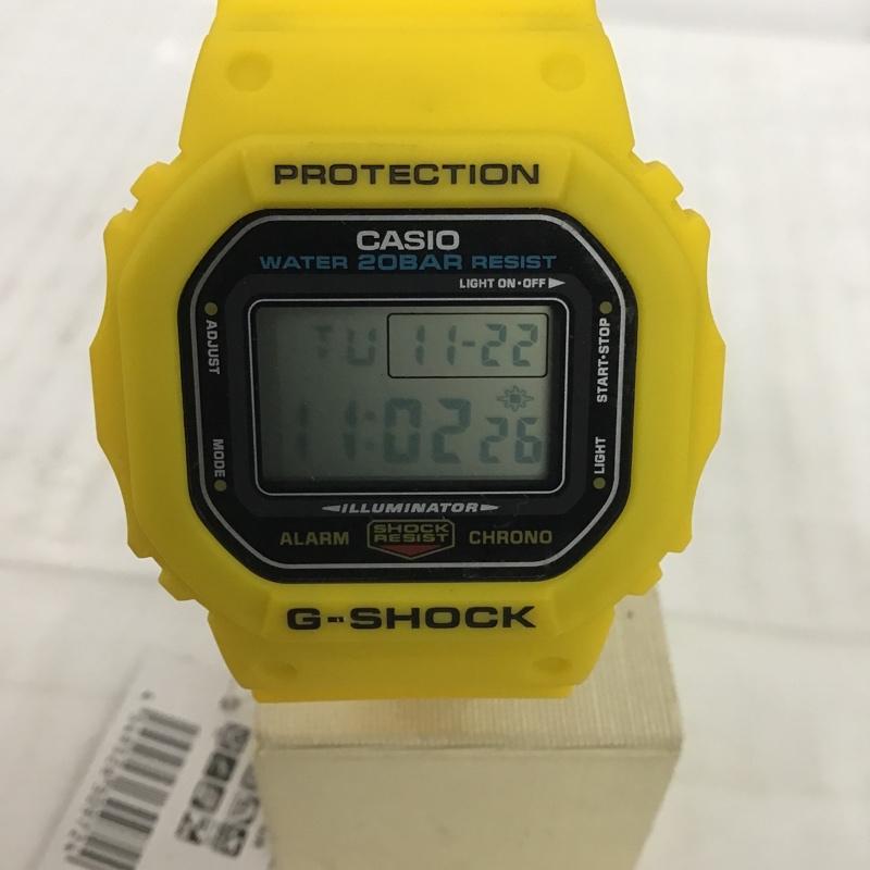 ジーショック G-SHOCK 腕時計 デジタル DWE-5600R 箱有 ロゴ、文字 黄 / イエロー / メンズ USED 古着 中古 10080991
