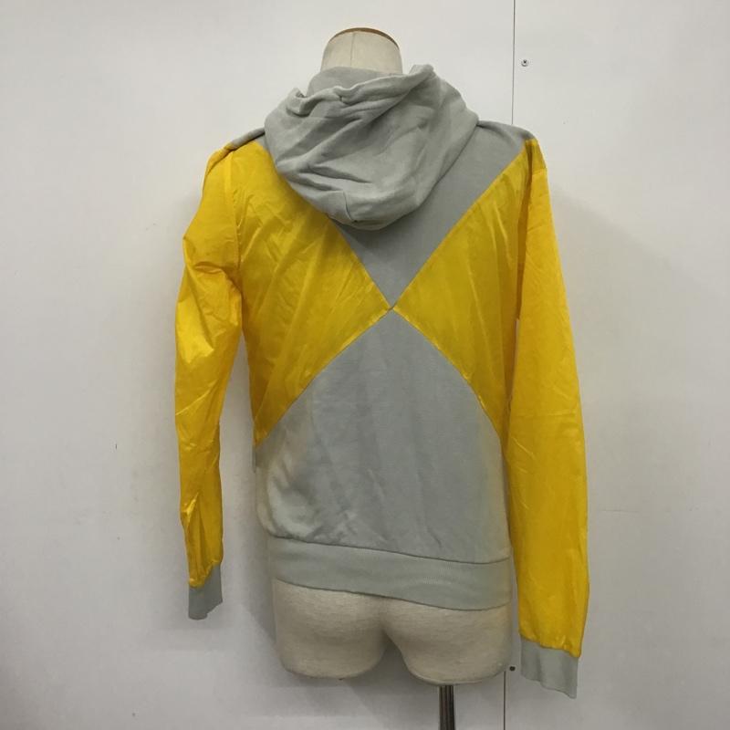 アディダス adidas パーカー 長袖 Z50458 OPENING CEREMONY プルオーバー 裏起毛 S ワンポイント 灰 / グレー / X 黄 / イエロー / メンズ USED 古着 中古 10081038