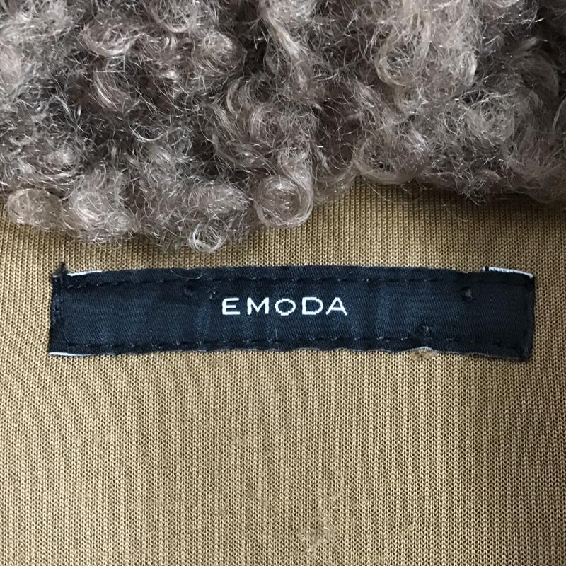 エモダ EMODA コート コート一般 041760000401-01 カラーバブルショートフェイクファーコート FREE 無地 茶 / ブラウン / レディース USED 古着 中古 10081153