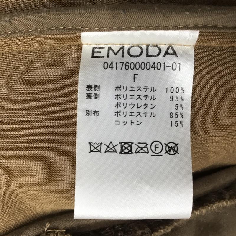 エモダ EMODA コート コート一般 041760000401-01 カラーバブルショートフェイクファーコート FREE 無地 茶 / ブラウン / レディース USED 古着 中古 10081153