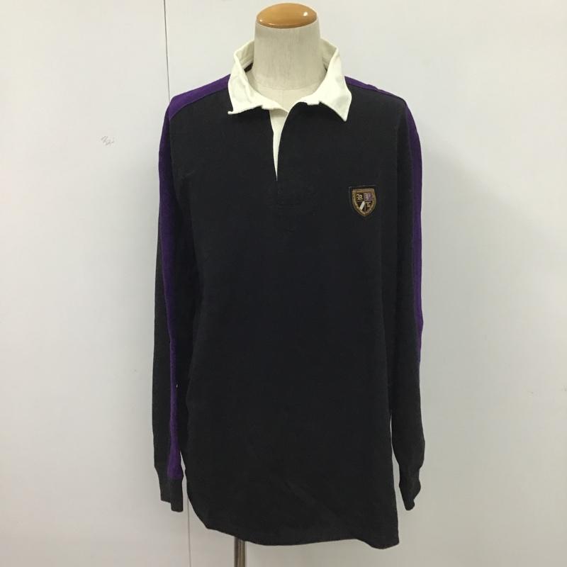 ポロバイラルフローレン Polo by RALPH LAUREN ポロシャツ 長袖 XL 無地 黒 / ブラック / X 紫 / パープル / メンズ USED 古着 中古 10081280