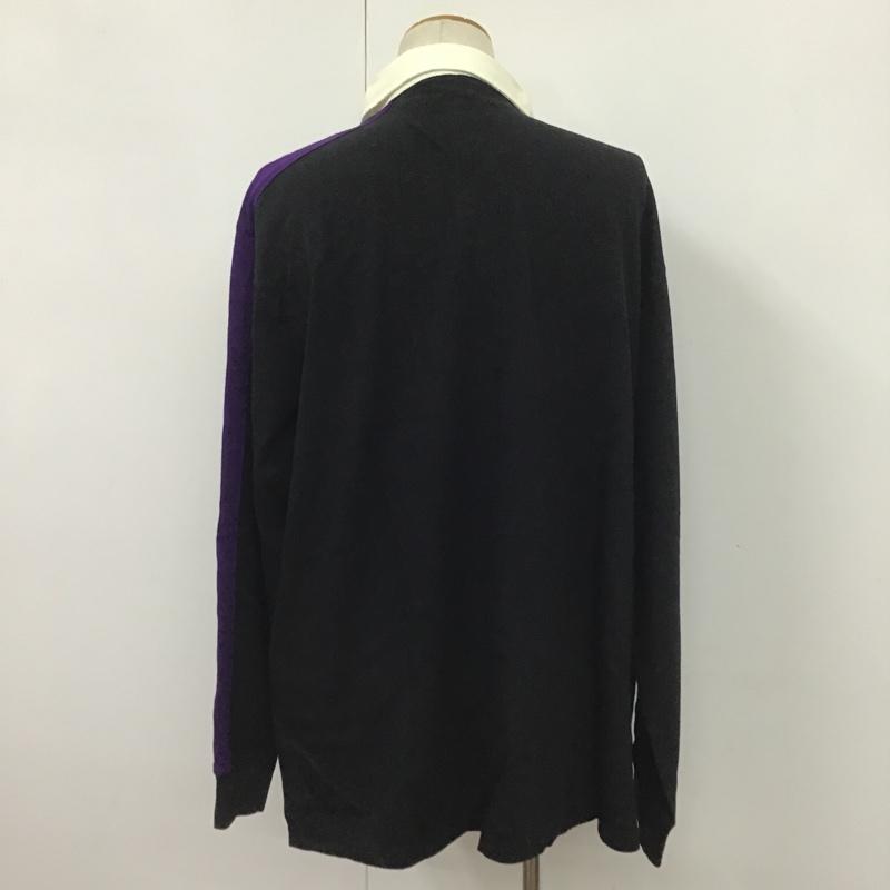 ポロバイラルフローレン Polo by RALPH LAUREN ポロシャツ 長袖 XL 無地 黒 / ブラック / X 紫 / パープル / メンズ USED 古着 中古 10081280