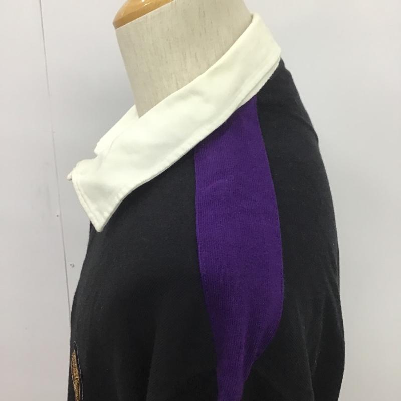 ポロバイラルフローレン Polo by RALPH LAUREN ポロシャツ 長袖 XL 無地 黒 / ブラック / X 紫 / パープル / メンズ USED 古着 中古 10081280
