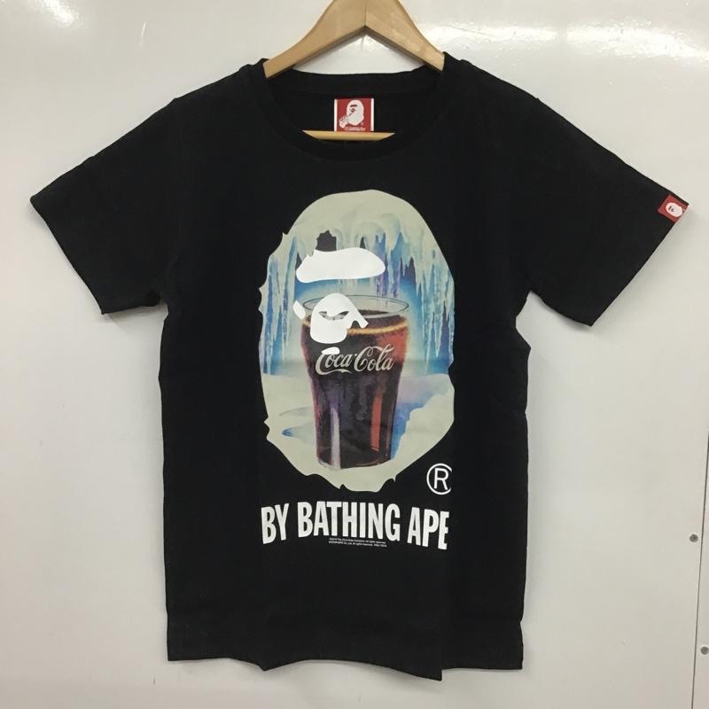 アベイシングエイプ A BATHING APE Tシャツ 半袖 コカ・コーラ タグ付 COCA-COLA XS ロゴ、文字 X プリント 黒 / ブラック / レディース USED 古着 中古 10081648