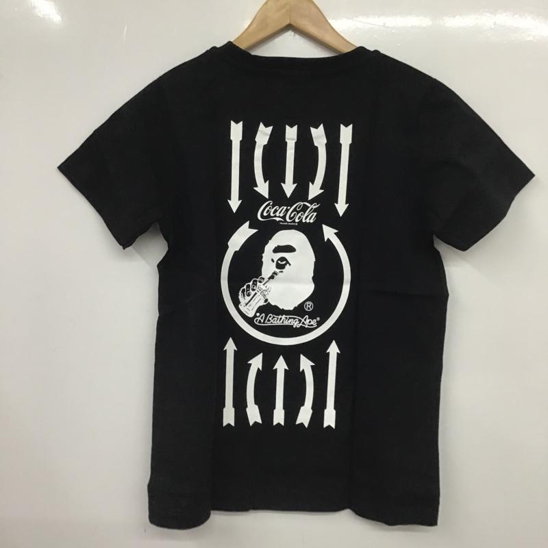 アベイシングエイプ A BATHING APE Tシャツ 半袖 コカ・コーラ タグ付 COCA-COLA XS ロゴ、文字 X プリント 黒 / ブラック / レディース USED 古着 中古 10081648