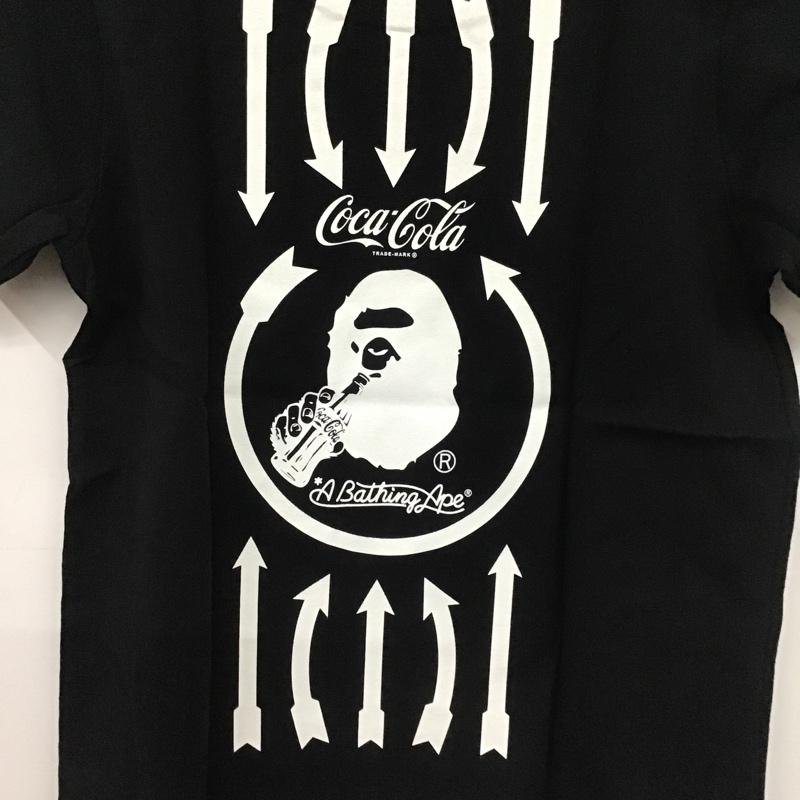 アベイシングエイプ A BATHING APE Tシャツ 半袖 コカ・コーラ タグ付 COCA-COLA XS ロゴ、文字 X プリント 黒 / ブラック / レディース USED 古着 中古 10081648