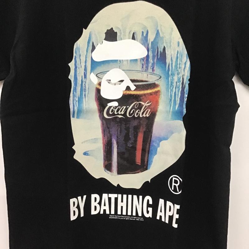 アベイシングエイプ A BATHING APE Tシャツ 半袖 コカ・コーラ タグ付 COCA-COLA XS ロゴ、文字 X プリント 黒 / ブラック / レディース USED 古着 中古 10081648