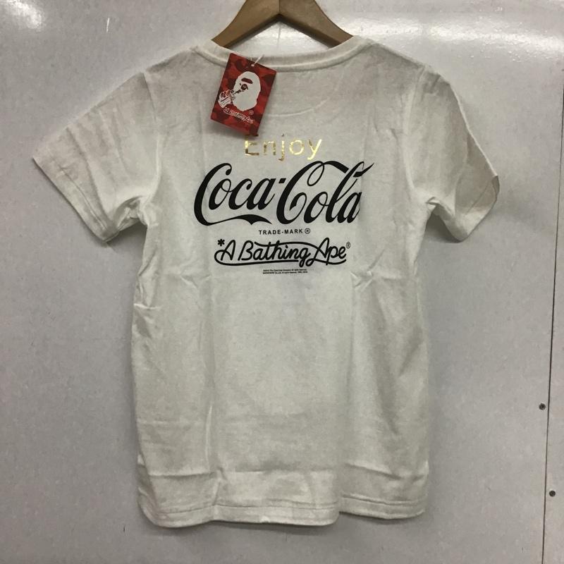 アベイシングエイプ A BATHING APE Tシャツ 半袖 コカ・コーラ タグ付 COCA-COLA XS ロゴ、文字 X プリント 白 / ホワイト / レディース USED 古着 中古 10081659