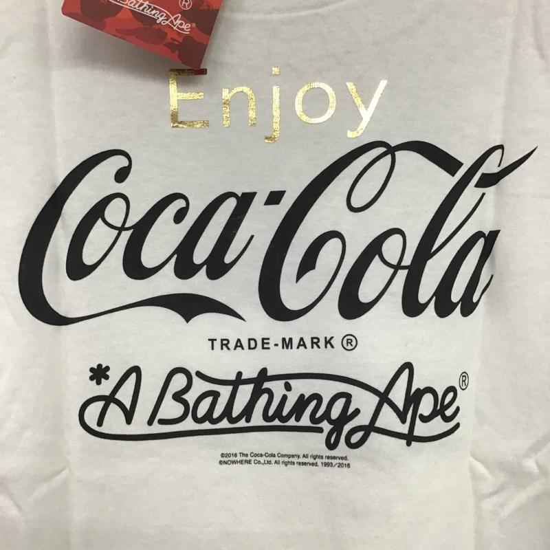 アベイシングエイプ A BATHING APE Tシャツ 半袖 コカ・コーラ タグ付 COCA-COLA XS ロゴ、文字 X プリント 白 / ホワイト / レディース USED 古着 中古 10081659