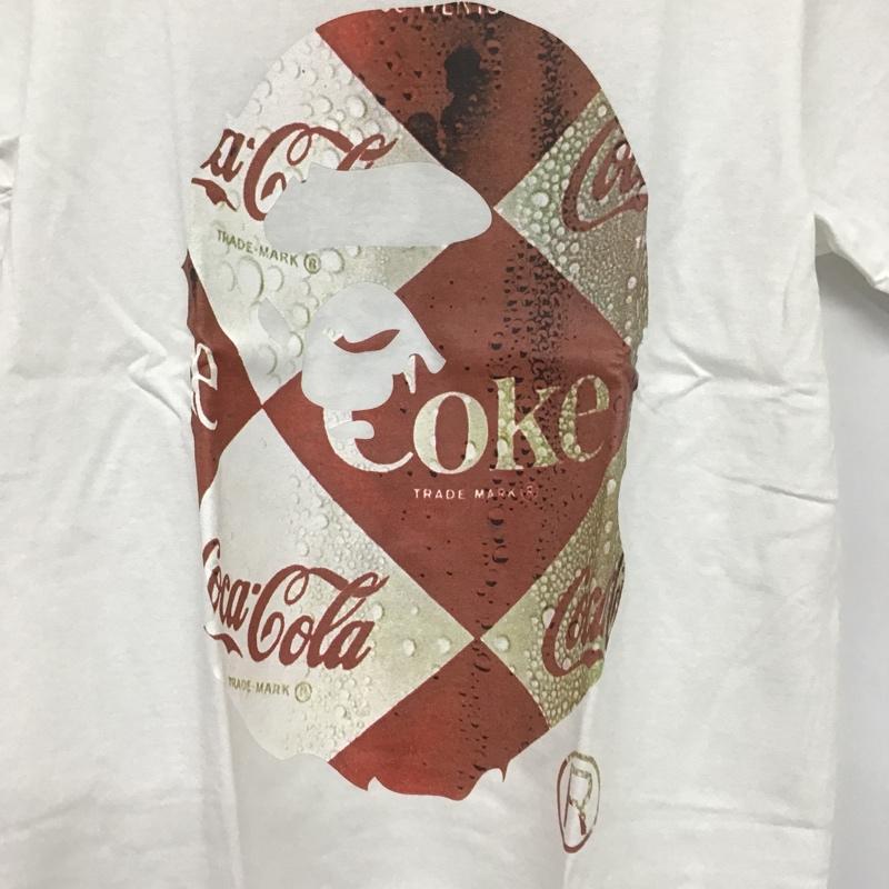 アベイシングエイプ A BATHING APE Tシャツ 半袖 コカ・コーラ タグ付 COCA-COLA XS ロゴ、文字 X プリント 白 / ホワイト / レディース USED 古着 中古 10081659