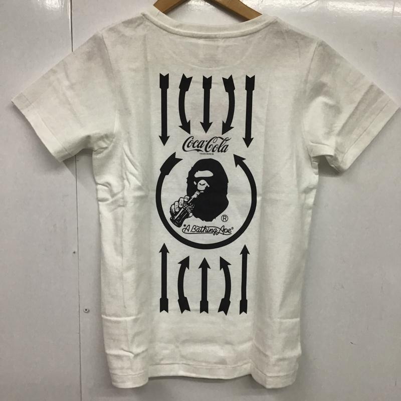 アベイシングエイプ A BATHING APE Tシャツ 半袖 コカ・コーラ タグ付 COCA-COLA XS ロゴ、文字 X プリント 白 / ホワイト / レディース USED 古着 中古 10081678