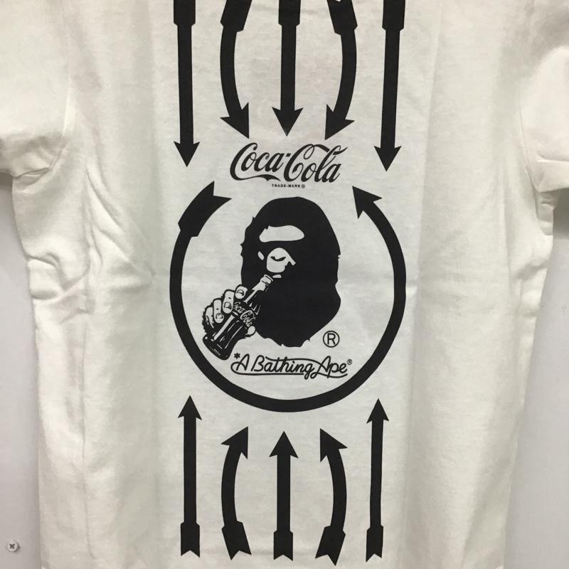 アベイシングエイプ A BATHING APE Tシャツ 半袖 コカ・コーラ タグ付 COCA-COLA XS ロゴ、文字 X プリント 白 / ホワイト / レディース USED 古着 中古 10081678