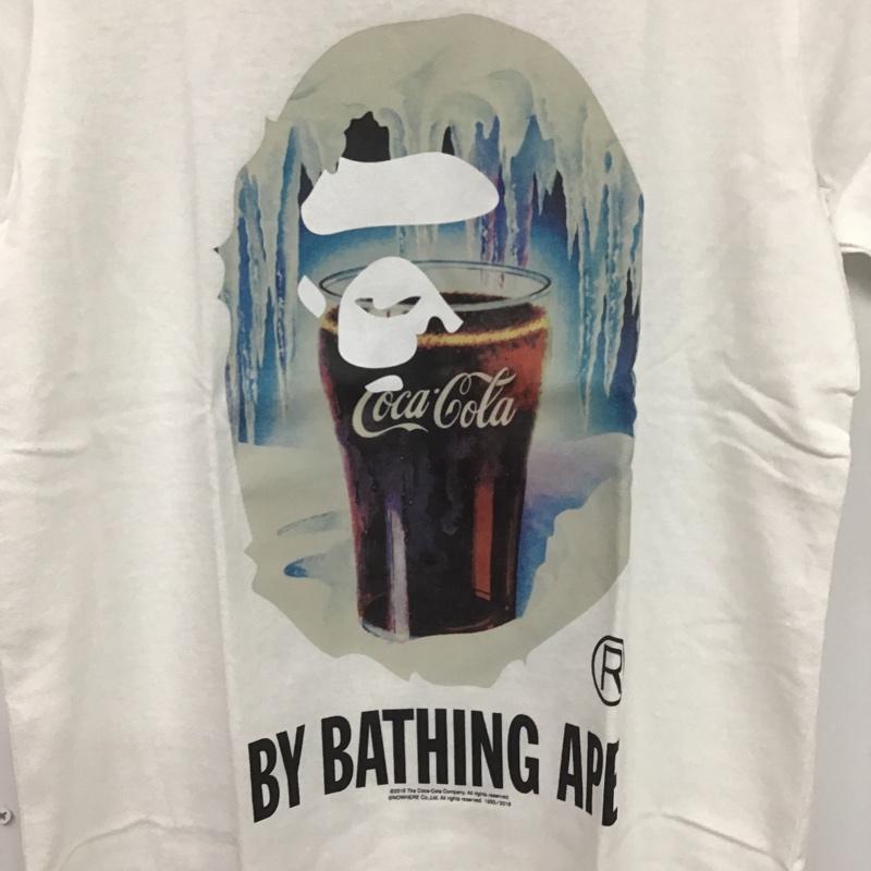 アベイシングエイプ A BATHING APE Tシャツ 半袖 コカ・コーラ タグ付 COCA-COLA XS ロゴ、文字 X プリント 白 / ホワイト / レディース USED 古着 中古 10081678