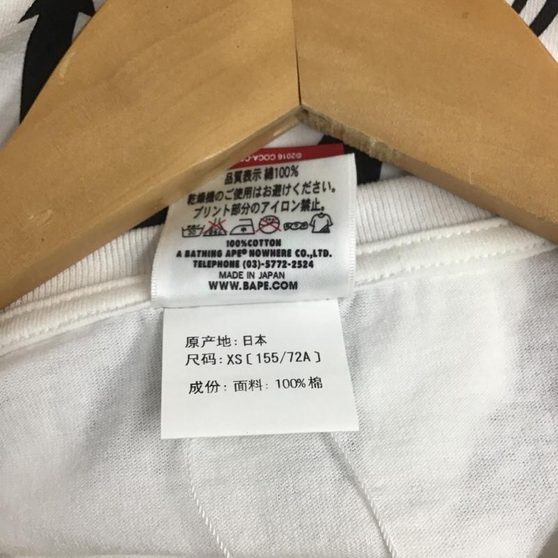 アベイシングエイプ A BATHING APE Tシャツ 半袖 コカ・コーラ タグ付 COCA-COLA XS ロゴ、文字 X プリント 白 / ホワイト / レディース USED 古着 中古 10081678