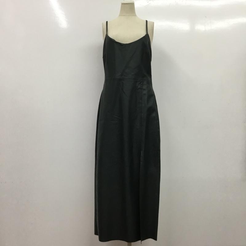 ザラ ZARA ワンピース ひざ丈スカート 2207 133 501 スリット キャミソールワンピ L 無地 緑 / グリーン / レディース USED 古着 中古 10081682