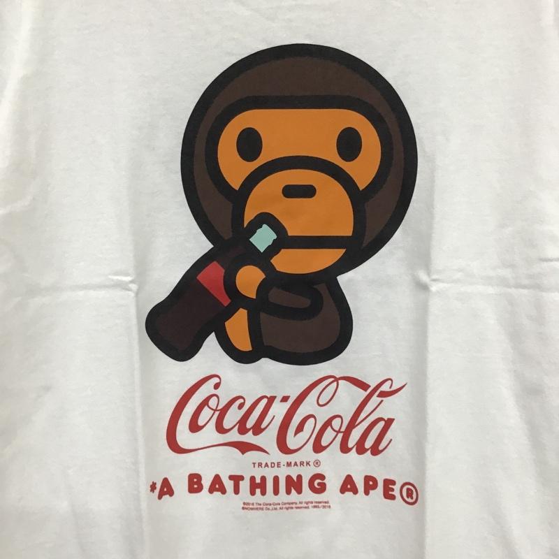アベイシングエイプ A BATHING APE Tシャツ 半袖 コカ・コーラ タグ付 COCA-COLA MILO XS プリント 白 / ホワイト / レディース USED 古着 中古 10081690