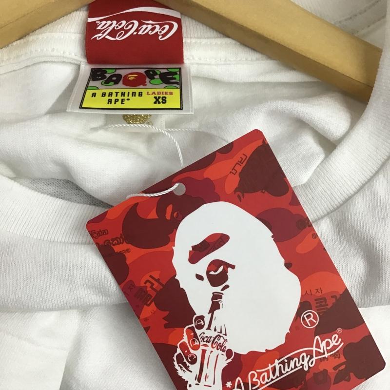 アベイシングエイプ A BATHING APE Tシャツ 半袖 コカ・コーラ タグ付 COCA-COLA MILO XS プリント 白 / ホワイト / レディース USED 古着 中古 10081690