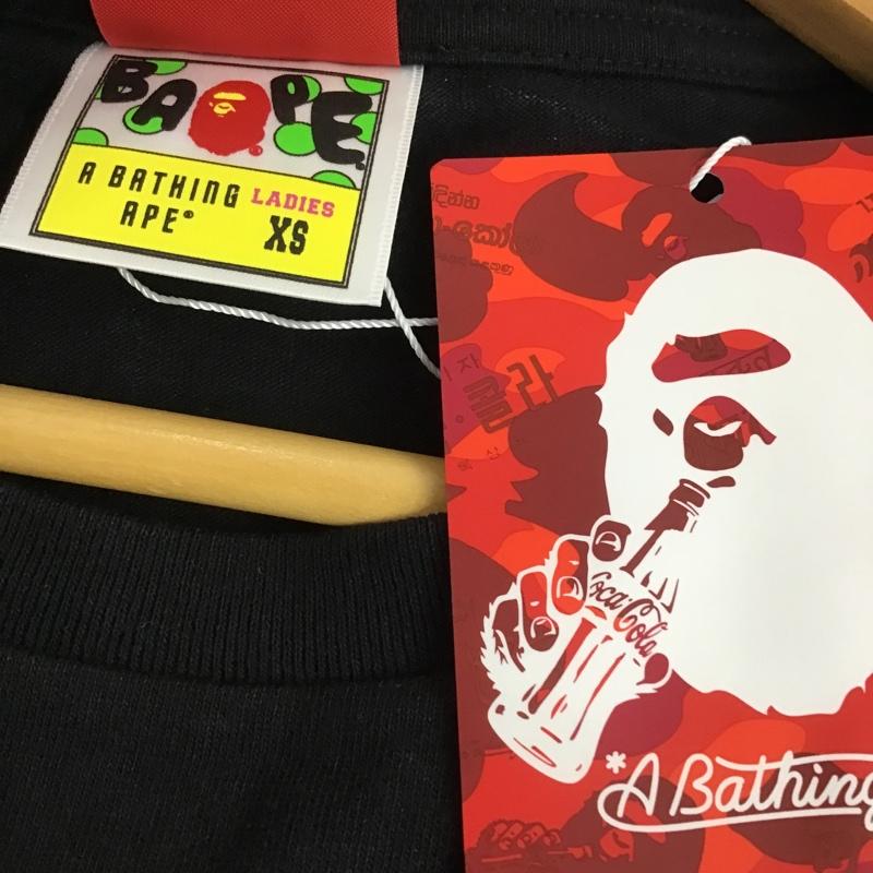 アベイシングエイプ A BATHING APE Tシャツ 半袖 コカ・コーラ タグ付 COCA-COLA MILO XS プリント 黒 / ブラック / レディース USED 古着 中古 10081692