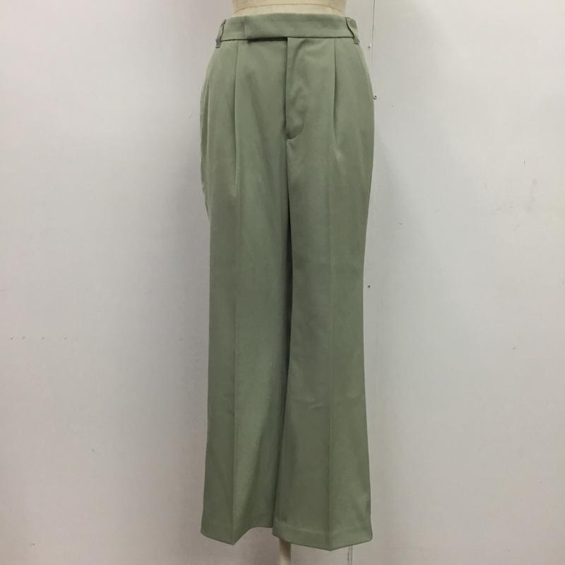 ローリーズファーム LOWRYS FARM ボトムス ボトムス LF519219AD カラーフレアパンツ タック M 無地 薄緑 / ライトグリーン / レディース USED 古着 中古 10081707