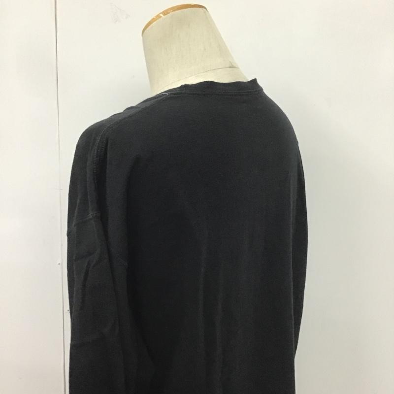 チャンピオン Champion カットソー 長袖 AUTHENTIC XL ワンポイント 黒 / ブラック / メンズ USED 古着 中古 10081890