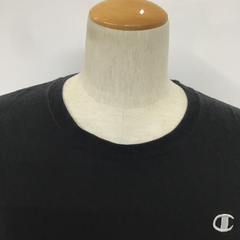 チャンピオン Champion カットソー 長袖 AUTHENTIC XL ワンポイント 黒 / ブラック / メンズ USED 古着 中古 10081890
