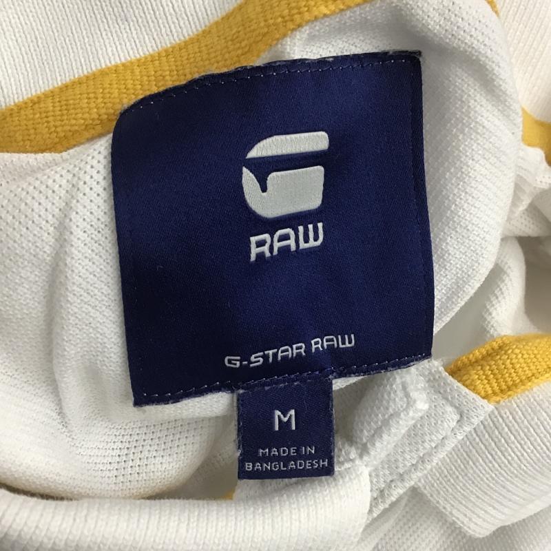 ジースターロゥ G-STAR RAW ポロシャツ 半袖 M 無地 白 / ホワイト / メンズ USED 古着 中古 10081899