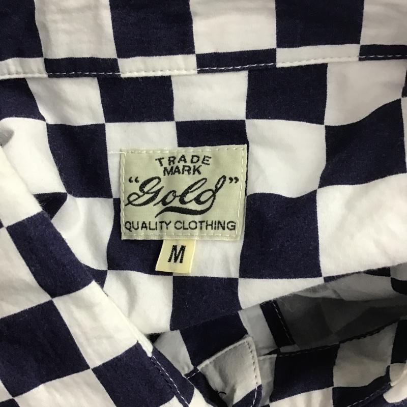 ゴールド GOLD シャツ、ブラウス 半袖 CHECKERS PRINT COTTON BROAD S/S BIG SHIRT GL37537 M チェック マルチカラー / マルチカラー / メンズ USED 古着 中古 10081908
