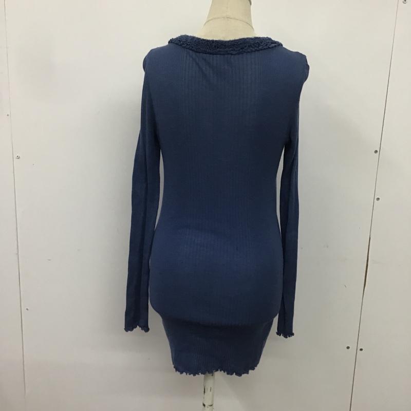 バーバリーブルーレーベル BURBERRY BLUE LABEL カーディガン 長袖 E1N18-170-25 Vネック 38 無地 青 / ブルー / レディース USED 古着 中古 10082078