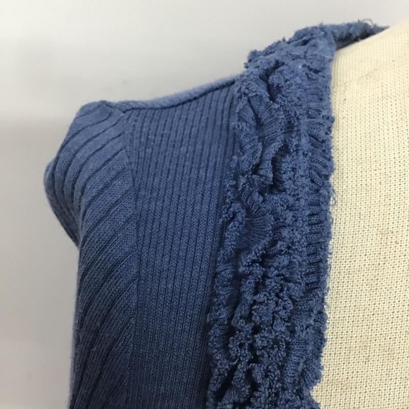 バーバリーブルーレーベル BURBERRY BLUE LABEL カーディガン 長袖 E1N18-170-25 Vネック 38 無地 青 / ブルー / レディース USED 古着 中古 10082078