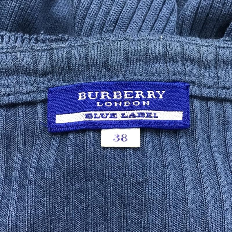 バーバリーブルーレーベル BURBERRY BLUE LABEL カーディガン 長袖 E1N18-170-25 Vネック 38 無地 青 / ブルー / レディース USED 古着 中古 10082078