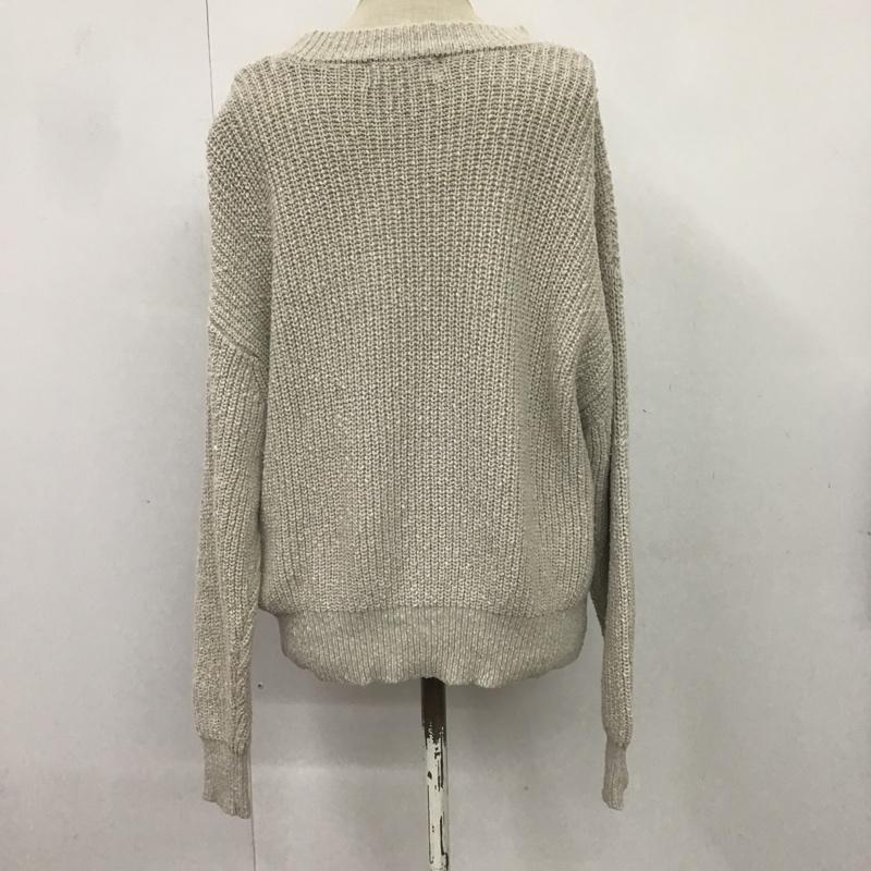 オペークドットクリップ OPAQUE.CLIP ニット、セーター 長袖 637-13034 ノットヤーン クルーネックデザインニット M 無地 灰 / グレー / レディース USED 古着 中古 10082155