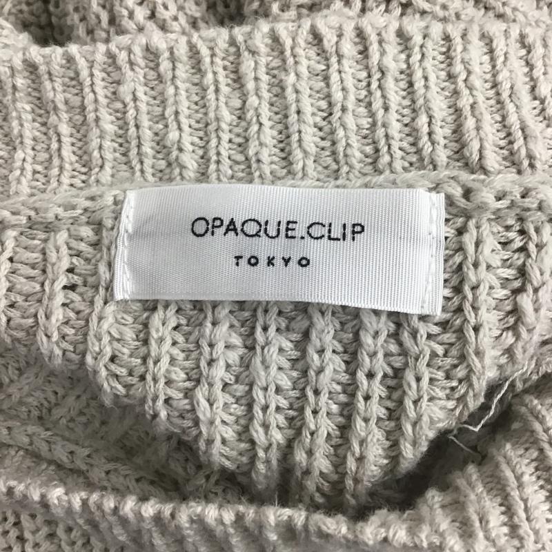 オペークドットクリップ OPAQUE.CLIP ニット、セーター 長袖 637-13034 ノットヤーン クルーネックデザインニット M 無地 灰 / グレー / レディース USED 古着 中古 10082155