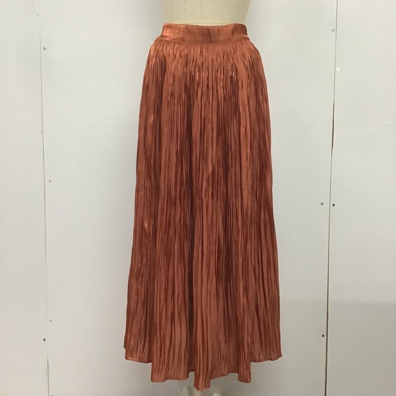 アイテムズ アーバンリサーチ ITEMS URBAN RESEARCH スカート ロングスカート IT15-25B003 シャイニープリーツスカート FREE 無地 橙 / オレンジ / レディース USED 古着 中古 10082176