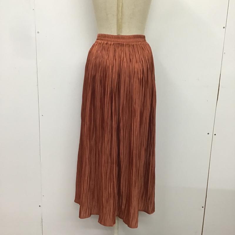 アイテムズ アーバンリサーチ ITEMS URBAN RESEARCH スカート ロングスカート IT15-25B003 シャイニープリーツスカート FREE 無地 橙 / オレンジ / レディース USED 古着 中古 10082176