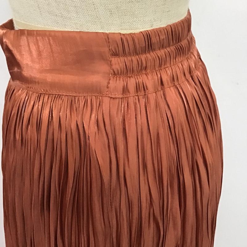 アイテムズ アーバンリサーチ ITEMS URBAN RESEARCH スカート ロングスカート IT15-25B003 シャイニープリーツスカート FREE 無地 橙 / オレンジ / レディース USED 古着 中古 10082176