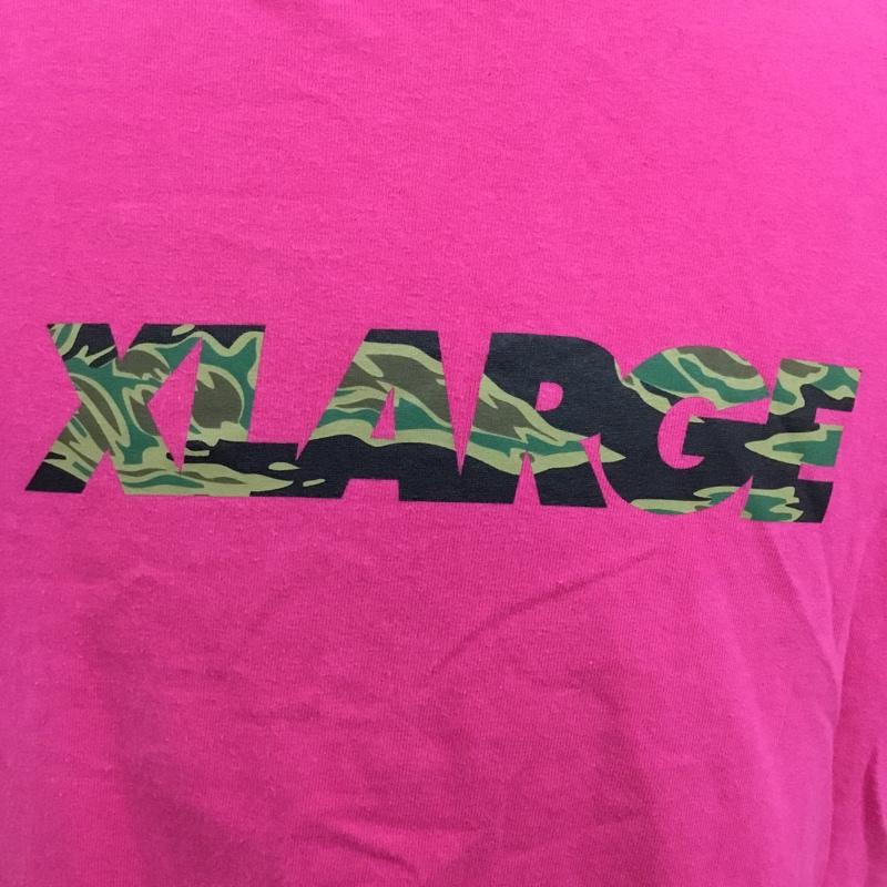 エクストララージ XLARGE Tシャツ 半袖 L ロゴ、文字 桃 / ピンク / メンズ USED 古着 中古 10082211