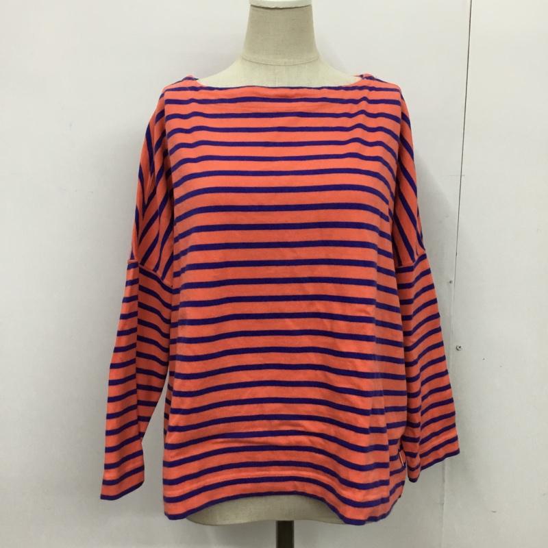 トラディショナルウェザーウェア Traditional Weatherwear Tシャツ 長袖 L201HJPO0137KS BMB LONG S ボーダー柄 橙 / オレンジ / X 紺 / ネイビー / レディース USED 古着 中古 10082279