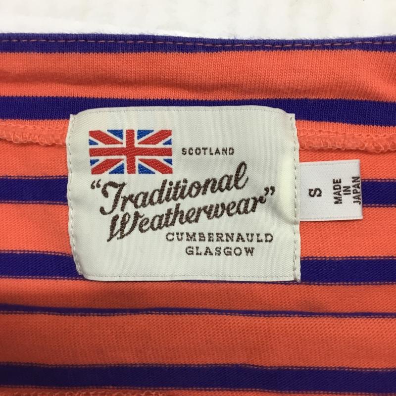 トラディショナルウェザーウェア Traditional Weatherwear Tシャツ 長袖 L201HJPO0137KS BMB LONG S ボーダー柄 橙 / オレンジ / X 紺 / ネイビー / レディース USED 古着 中古 10082279