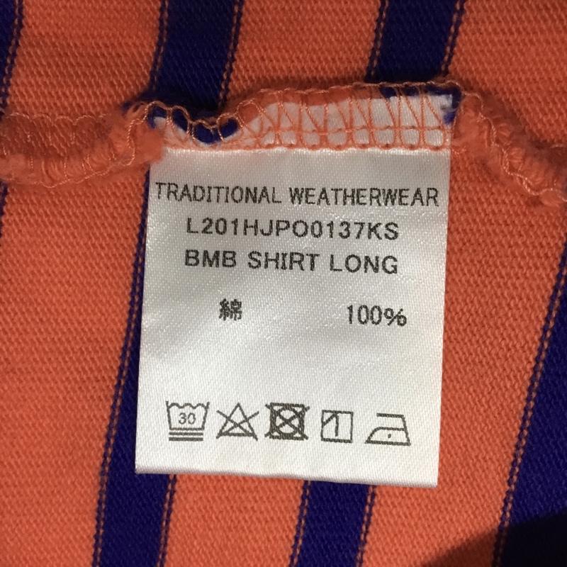 トラディショナルウェザーウェア Traditional Weatherwear Tシャツ 長袖 L201HJPO0137KS BMB LONG S ボーダー柄 橙 / オレンジ / X 紺 / ネイビー / レディース USED 古着 中古 10082279