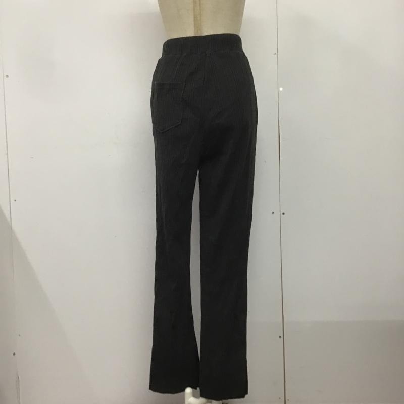 ローリーズファーム LOWRYS FARM ボトムス ボトムス LF519000CF リブパンツ 裾スリット FREE 無地 黒 / ブラック / レディース USED 古着 中古 10082419